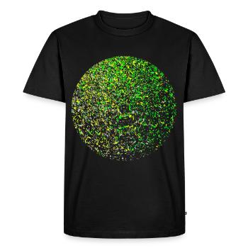Cercle Confetti Vert Jaune Abstrait - T-shirt Premium bio Homme - noir - Devant - Nico (187cm)
