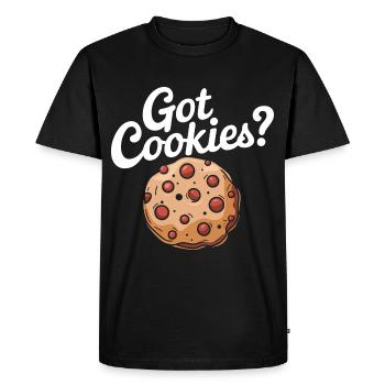 Cookies Biscuits Biscuits Biscuits Chocolat - T-shirt Premium bio Homme - noir - Devant - Nico (187cm)