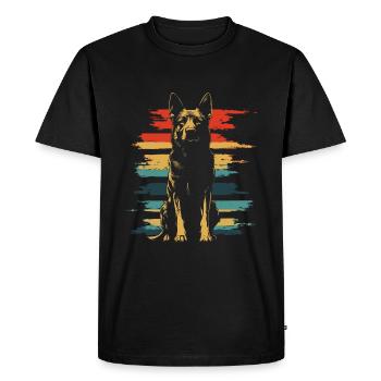 Berger Allemand Vintage - T-shirt Premium bio Homme - noir - Devant - Nico (187cm)