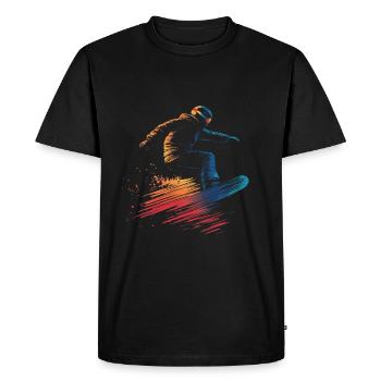 Snowboarder Snowboarding Jump Colorful - Men's Premium Organic T-Shirt - black - Front - Nico (187cm)