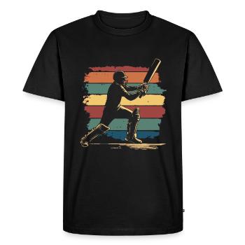Cricket Player Vintage - Men's Premium Organic T-Shirt - black - Front - Nico (187cm)