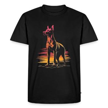 Doberman Vintage Silhouette - Men's Premium Organic T-Shirt - black - Front - Nico (187cm)