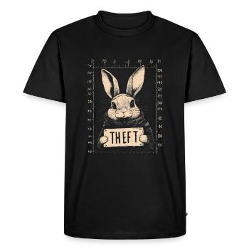 Bunny Egg Thief Easter Bunny Mugshot Police Photo Easter - Men's Premium Organic T-Shirt - black - Front - Nico (187cm)