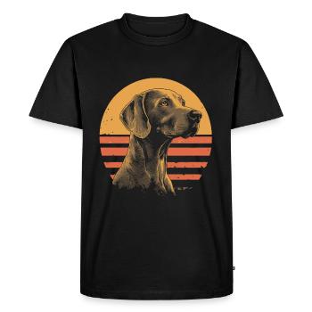 Braque de Weimar Vintage - T-shirt Premium bio Homme - noir - Devant - Nico (187cm)