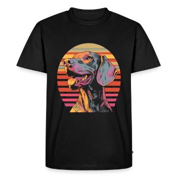 Braque de Weimar Vintage - T-shirt Premium bio Homme - noir - Devant - Nico (187cm)
