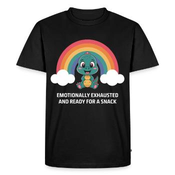Emotional exhaustion and snacks - Men's Premium Organic T-Shirt - black - Front - Nico (187cm)
