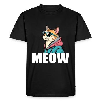 Un design de chat cool dans un style pop art pour tout le monde - T-shirt Premium bio Homme - noir - Devant - Nico (187cm)