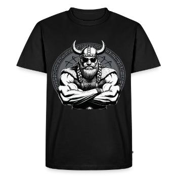 Mythologie nordique Viking Guerrier Valhalla - T-shirt Premium bio Homme - noir - Devant - Nico (187cm)