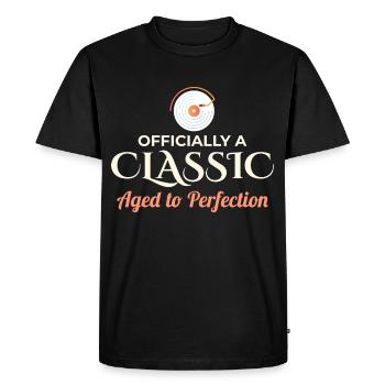 50e anniversaire Disque vinyle classique Vintage - T-shirt Premium bio Homme - noir - Devant - Nico (187cm)