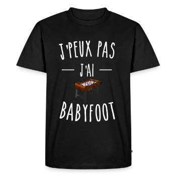 je peux pas j'ai babyfoot - T-shirt Premium bio Homme - noir - Devant - Nico (187cm)