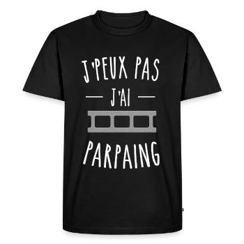 je peux pas j'ai parpaing - T-shirt Premium bio Homme - noir - Devant - Nico (187cm)