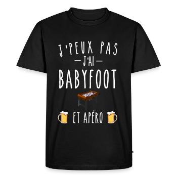 j'peux pas j'ai babyfoot et apéro - T-shirt Premium bio Homme - noir - Devant - Nico (187cm)