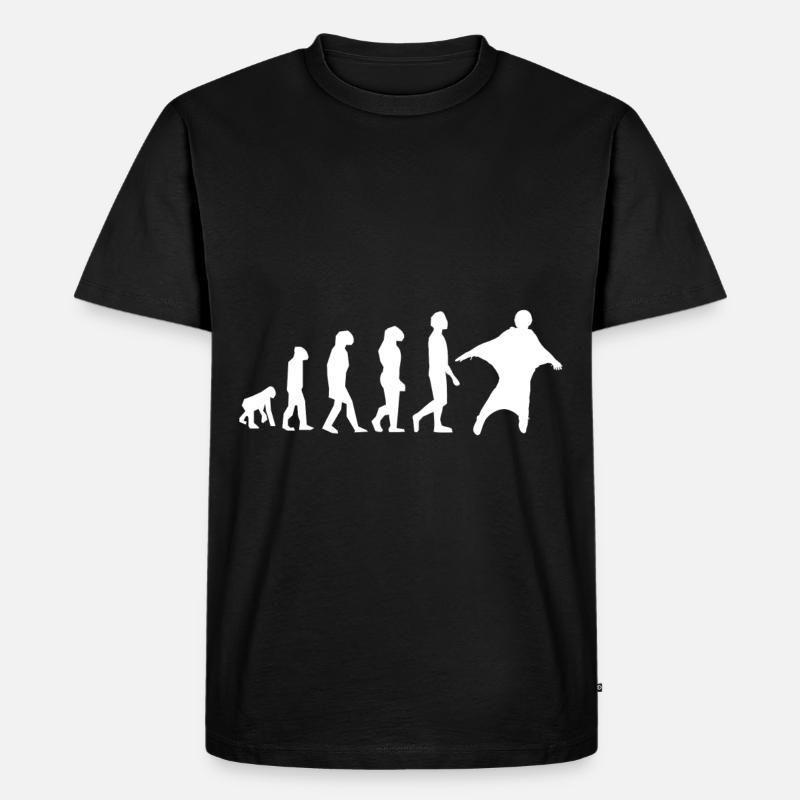 evolution Flügelanzug - Männer Premium Bio T-Shirt - Schwarz