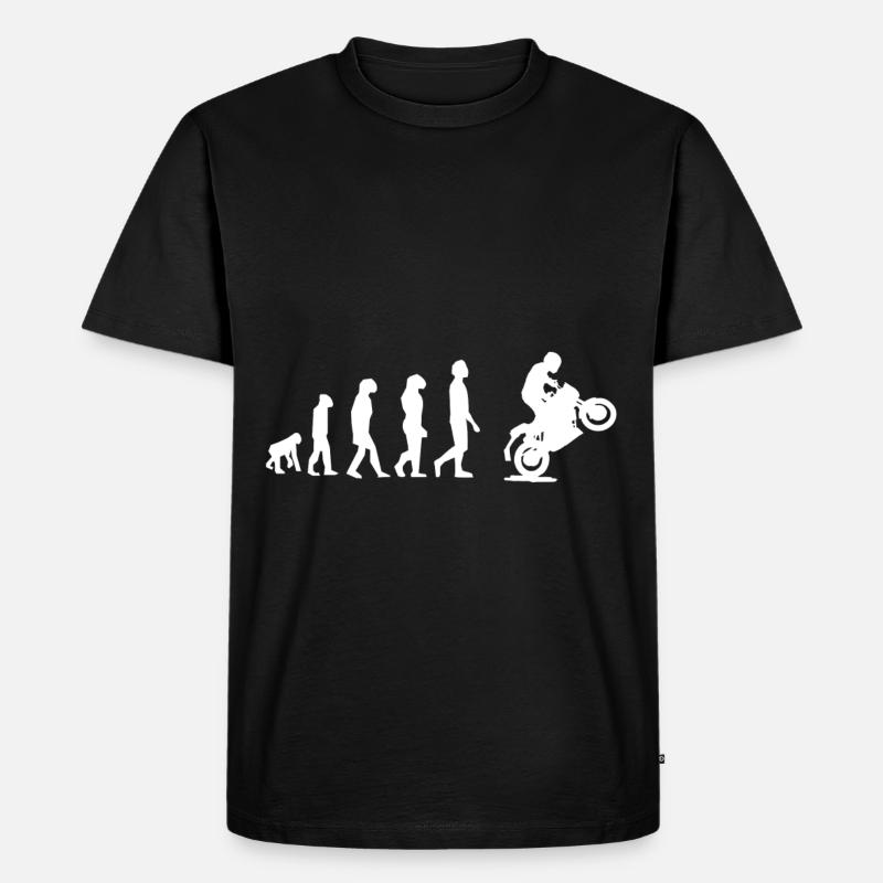 Motorrad Evolution Biker - Männer Premium Bio T-Shirt - Schwarz