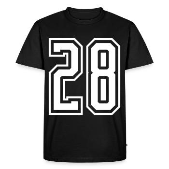 28 Numéro de numéro - T-shirt Premium bio Homme - noir - Devant - Nico (187cm)