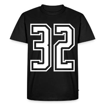 32 Numéro de numéro - T-shirt Premium bio Homme - noir - Devant - Nico (187cm)