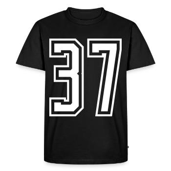 37 Numéro de numéro - T-shirt Premium bio Homme - noir - Devant - Nico (187cm)