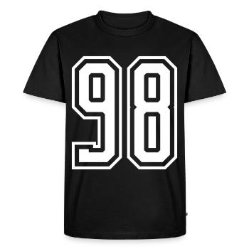 98 Numéro de numéro - T-shirt Premium bio Homme - noir - Devant - Nico (187cm)