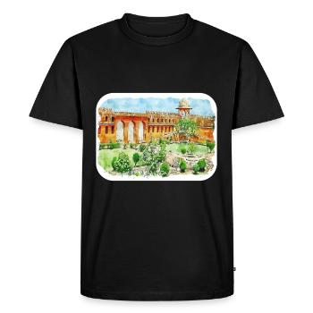 Jaipur Inde Aquarelle Esquisse Peinture Dessinée - T-shirt Premium bio Homme - noir - Devant - Nico (187cm)