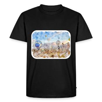 Dinde Aquarelle Esquisse Dessinée à la main Illustration - T-shirt Premium bio Homme - noir - Devant - Nico (187cm)