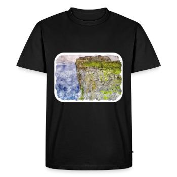 Irlande Royaume-Uni Aquarelle Esquisse Peinture Illustration - T-shirt Premium bio Homme - noir - Devant - Nico (187cm)