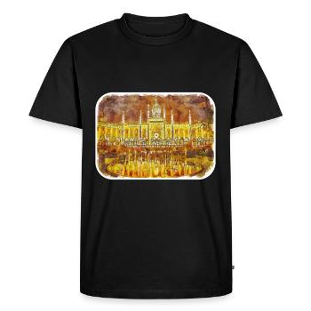 Copenhague Danemark Aquarelle Sketch Illustration - T-shirt Premium bio Homme - noir - Devant - Nico (187cm)