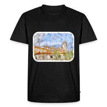 Barcelone Espagne Aquarelle Esquisse Dessinée Illustrati - T-shirt Premium bio Homme - noir - Devant - Nico (187cm)