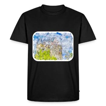 Allemagne Aquarelle Esquisse Dessinée à la main Illustration - T-shirt Premium bio Homme - noir - Devant - Nico (187cm)