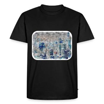 Chicago USA Watercolor Sketch Drawn Illustration - Men's Premium Organic T-Shirt - black - Front - Nico (187cm)