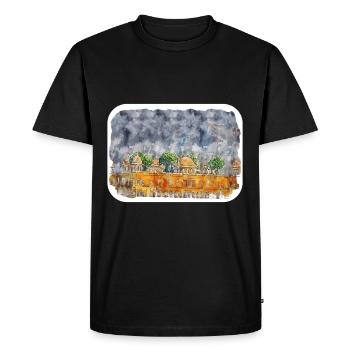 Jaipur Inde Aquarelle Esquisse Peinture Dessinée - T-shirt Premium bio Homme - noir - Devant - Nico (187cm)