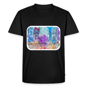 Esquisse d’aquarelle de Chine Illustration dessinée à la main - T-shirt Premium bio Homme - noir - Devant - Nico (187cm)