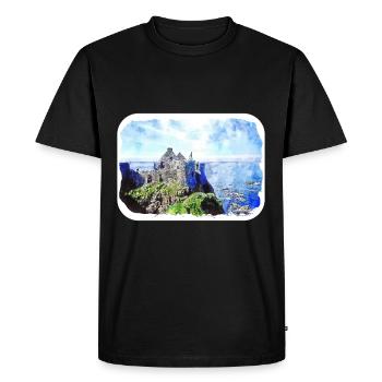 Irlande Royaume-Uni Aquarelle Esquisse Dessinée à la main Peinture - T-shirt Premium bio Homme - noir - Devant - Nico (187cm)