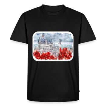 Allemagne Aquarelle Esquisse Dessinée à la main Illustration - T-shirt Premium bio Homme - noir - Devant - Nico (187cm)