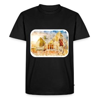 Le Caire Egypte Aquarelle Esquisse Dessinée Illustration - T-shirt Premium bio Homme - noir - Devant - Nico (187cm)