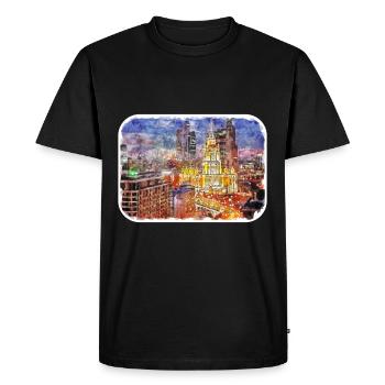 Moscou Russie Aquarelle Sketch Illustration - T-shirt Premium bio Homme - noir - Devant - Nico (187cm)