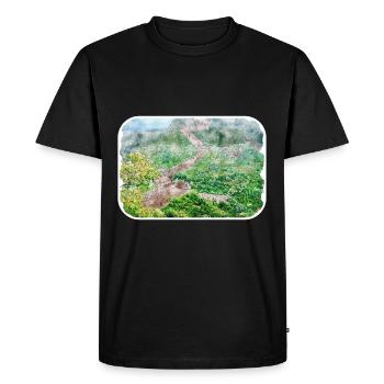 Illustration de l’esquisse à l’aquarelle de Pékin - T-shirt Premium bio Homme - noir - Devant - Nico (187cm)