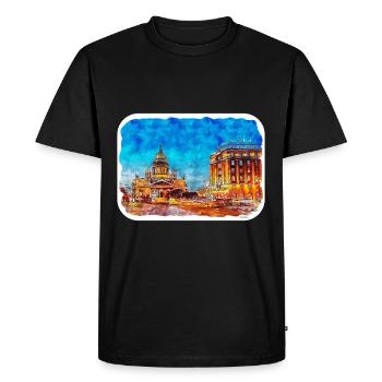Saint-Pétersbourg Russie Aquarelle Esquisse Dessinée Illus - T-shirt Premium bio Homme - noir - Devant - Nico (187cm)