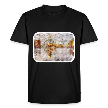 Saint-Pétersbourg Russie Aquarelle Esquisse Dessinée Illus - T-shirt Premium bio Homme - noir - Devant - Nico (187cm)