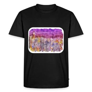 Esquisse d’aquarelle de Chine Illustration dessinée à la main - T-shirt Premium bio Homme - noir - Devant - Nico (187cm)