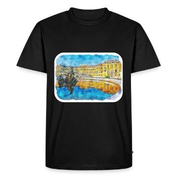 Vienna Austria Watercolor Sketch Painting - Men's Premium Organic T-Shirt - black - Front - Nico (187cm)