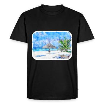 Philippines Aquarelle Sketch Drawn Illustration - T-shirt Premium bio Homme - noir - Devant - Nico (187cm)