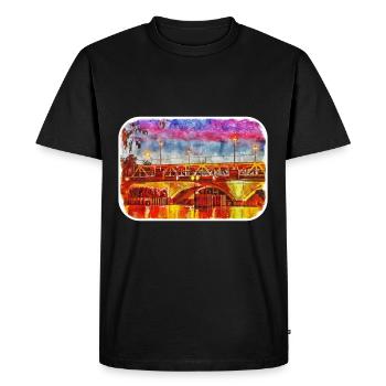 Berlin Allemagne Aquarelle Esquisse Dessinée Peinture - T-shirt Premium bio Homme - noir - Devant - Nico (187cm)