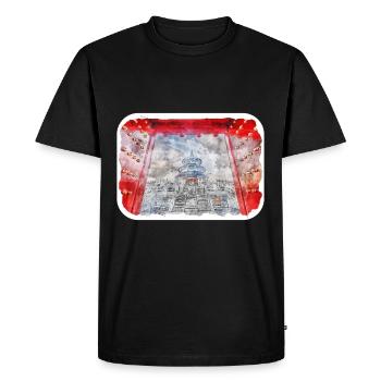 Esquisse d’aquarelle de Chine Illustration dessinée à la main - T-shirt Premium bio Homme - noir - Devant - Nico (187cm)