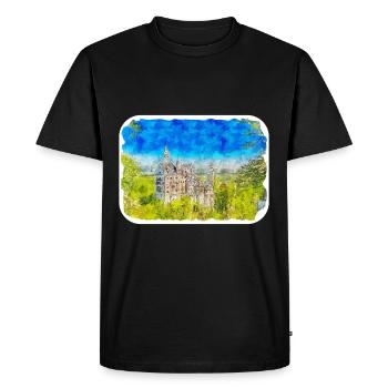 Allemagne Aquarelle Esquisse Dessinée à la main Illustration - T-shirt Premium bio Homme - noir - Devant - Nico (187cm)