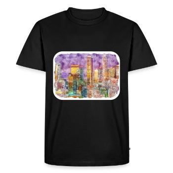 Los Angeles USA Aquarelle Sketch Illustration - T-shirt Premium bio Homme - noir - Devant - Nico (187cm)
