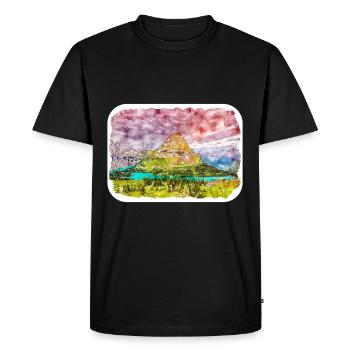Canada Aquarelle Sketch Illustration dessinée à la main - T-shirt Premium bio Homme - noir - Devant - Nico (187cm)