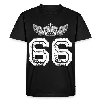 66 Number crown - Men's Premium Organic T-Shirt - black - Front - Nico (187cm)