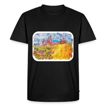 Arizona USA Aquarelle Dessin Dessin Illustration - T-shirt Premium bio Homme - noir - Devant - Nico (187cm)