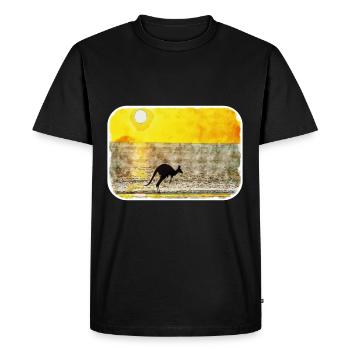 Australie Aquarelle Esquisse Dessinée à la Main Peinture - T-shirt Premium bio Homme - noir - Devant - Nico (187cm)