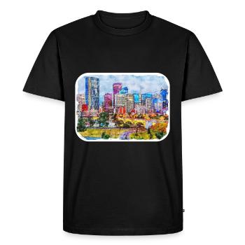 Canada Aquarelle Sketch Illustration dessinée à la main - T-shirt Premium bio Homme - noir - Devant - Nico (187cm)